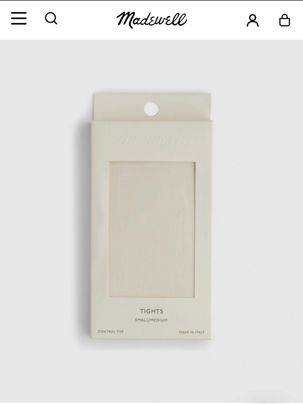 NWT MADEWELL Sheer Tights in Vintage Ivory size women’s medium/large